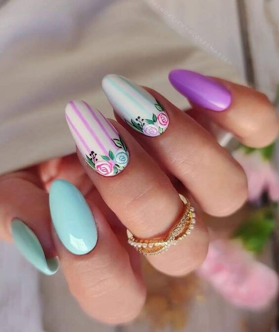 Spring 2024 Nail Trends: Multicolor Pastels & Playful Designs