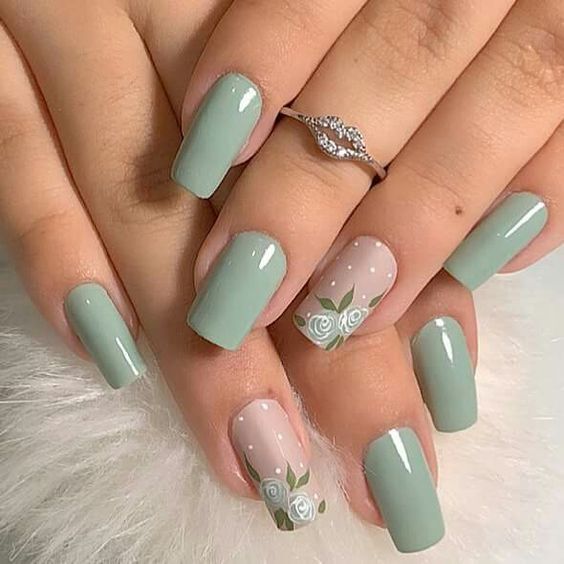 Stunning Green Spring Nails 2024: Trendy Designs & Floral Artistry