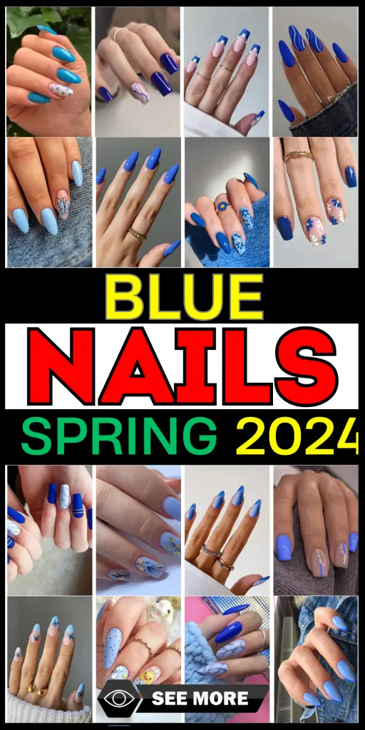 Spring Nails Blue 2024: Chic Trends & Floral Designs