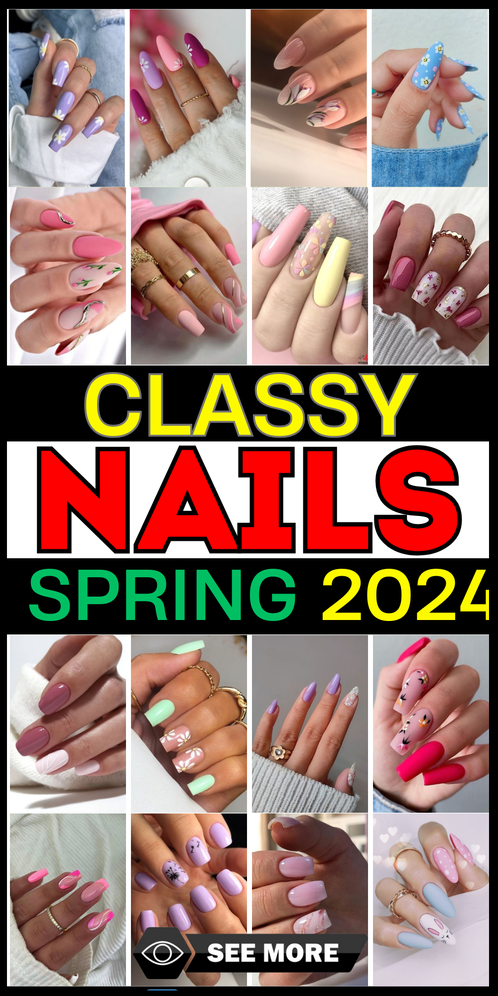 Classy Spring Nails 2024 Chic Almond & Square Trends