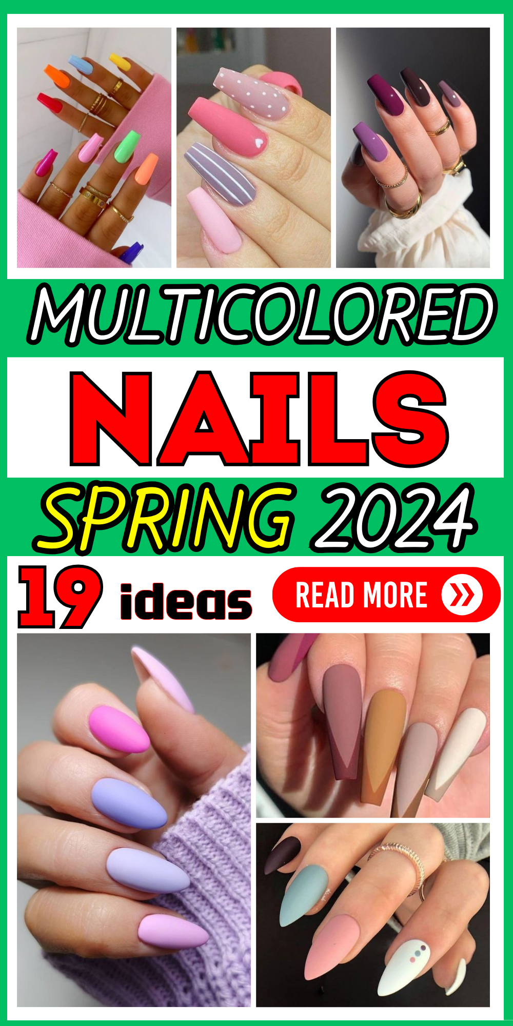 2024's Trending Multicolored Nails: Seasonal Shades & Chic Art Designs