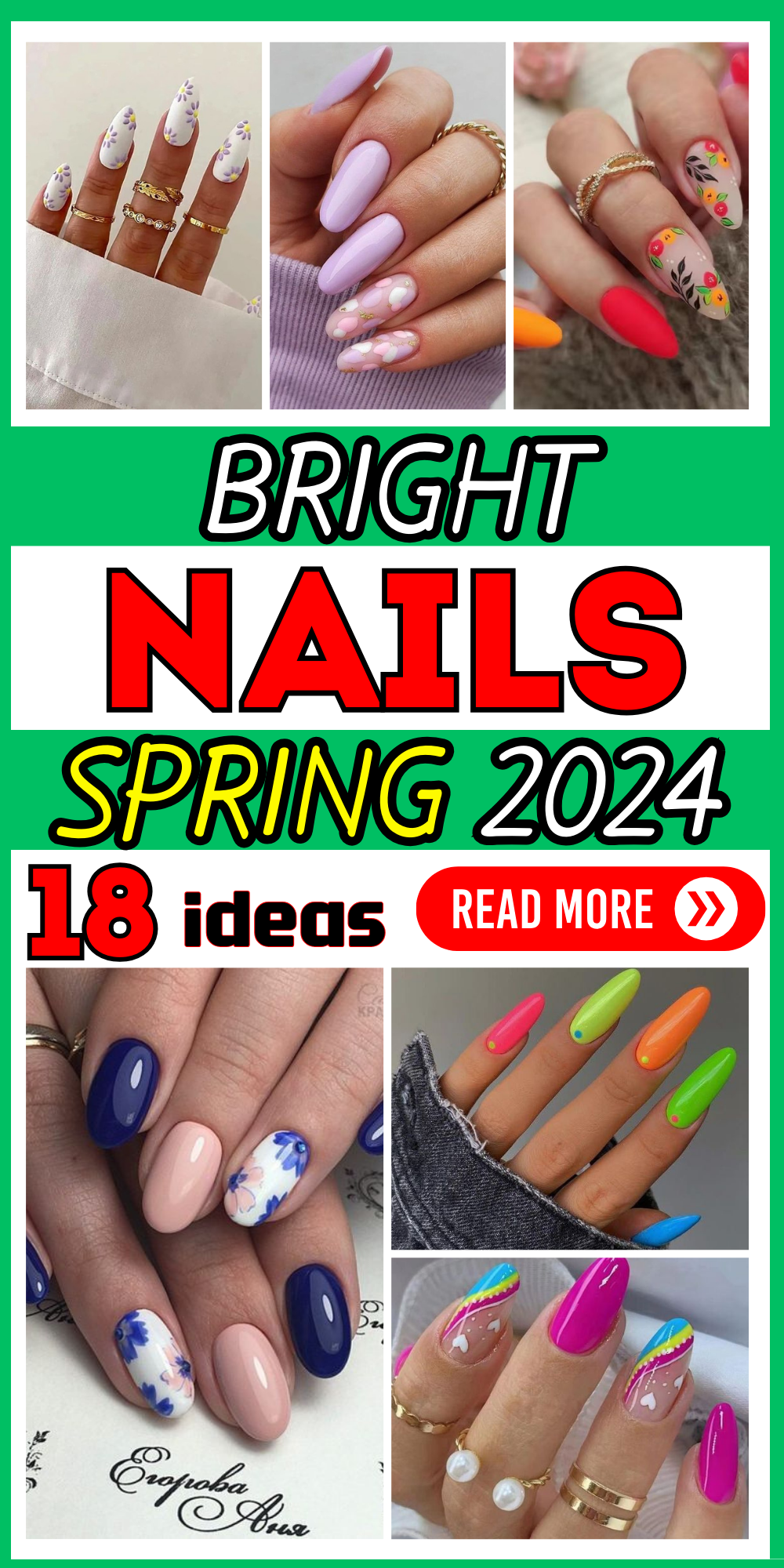 Bright Spring Nails 2024: Vivid Designs & Colorful Art for Trendy Manicures