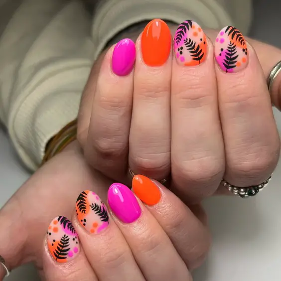 Summer 2024 Acrylic Nail Trends: Bold Neons & Elegant Florals