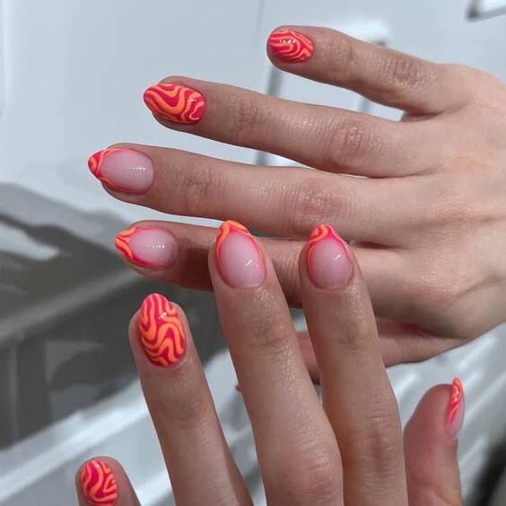 Summer Nails Orange: Fresh Neon, Ombre & Floral Designs