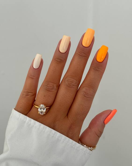 Chic Summer Nails: Coffin Acrylics in Bold Colors & Elegant Designs