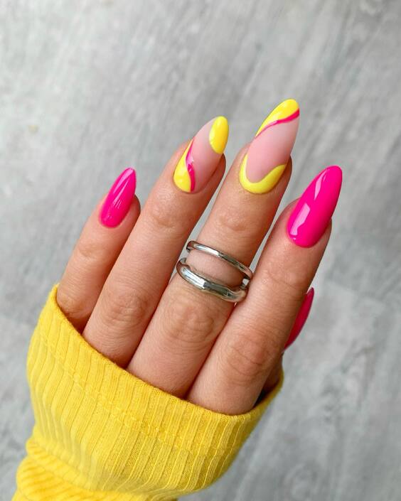 20 Bright Summer Nails 2024: Stunning Yellow & Pink Manicure Ideas