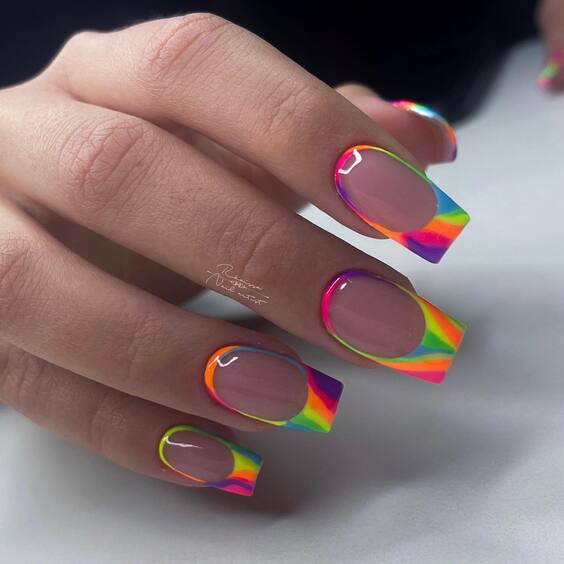 Summer 2024 French Nail Trends: Bright Ombré, Chic Neons & Elegant Florals