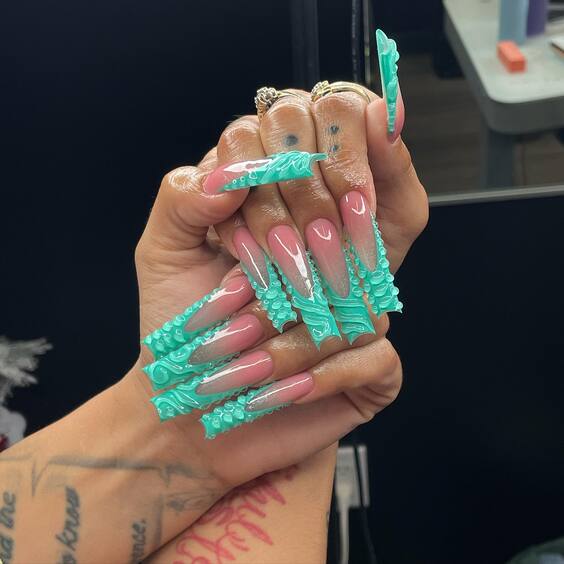 20 Ideas Summer 2024's Trendiest Long Acrylic Nail Designs – Fresh, Vibrant Ideas!