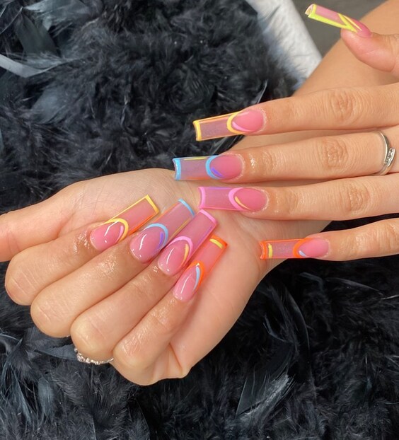 Summer 2024 French Nail Trends: Bright Ombré, Chic Neons & Elegant Florals