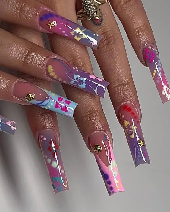 20 Ideas Summer 2024's Trendiest Long Acrylic Nail Designs – Fresh, Vibrant Ideas!