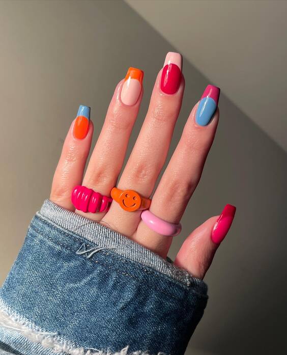 Summer 2024 French Nail Trends: Bright Ombré, Chic Neons & Elegant Florals