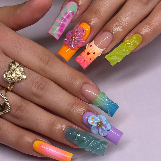 20 Ideas Summer 2024's Trendiest Long Acrylic Nail Designs – Fresh, Vibrant Ideas!