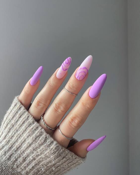 20 ideas Dazzling Purple Summer Nails 2024: Trendy Designs & DIY Tips
