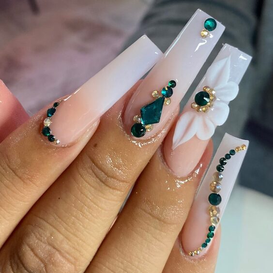 20 Ideas Summer 2024's Top Rhinestone Nail Trends: Bling, Chic Designs & Colors