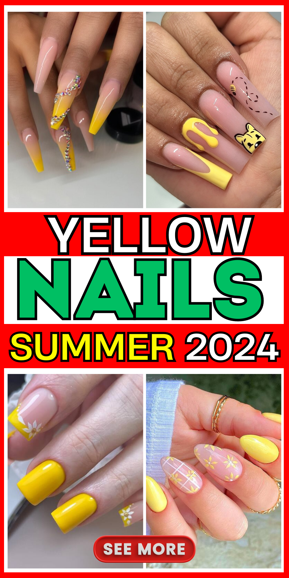 20 Bright Summer Nails 2024: Stunning Yellow & Pink Manicure Ideas