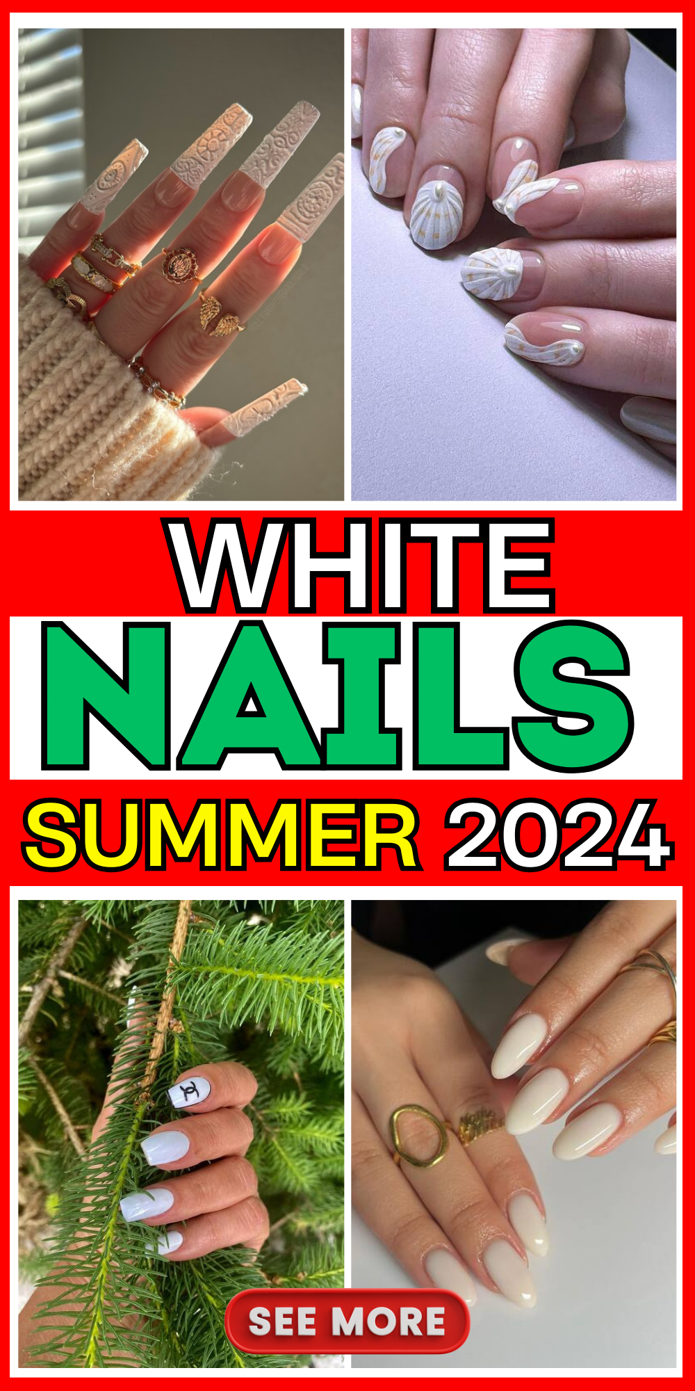 20 Summer 2024's Hottest White Nail Trends: Chic, Simple & Elegant Designs