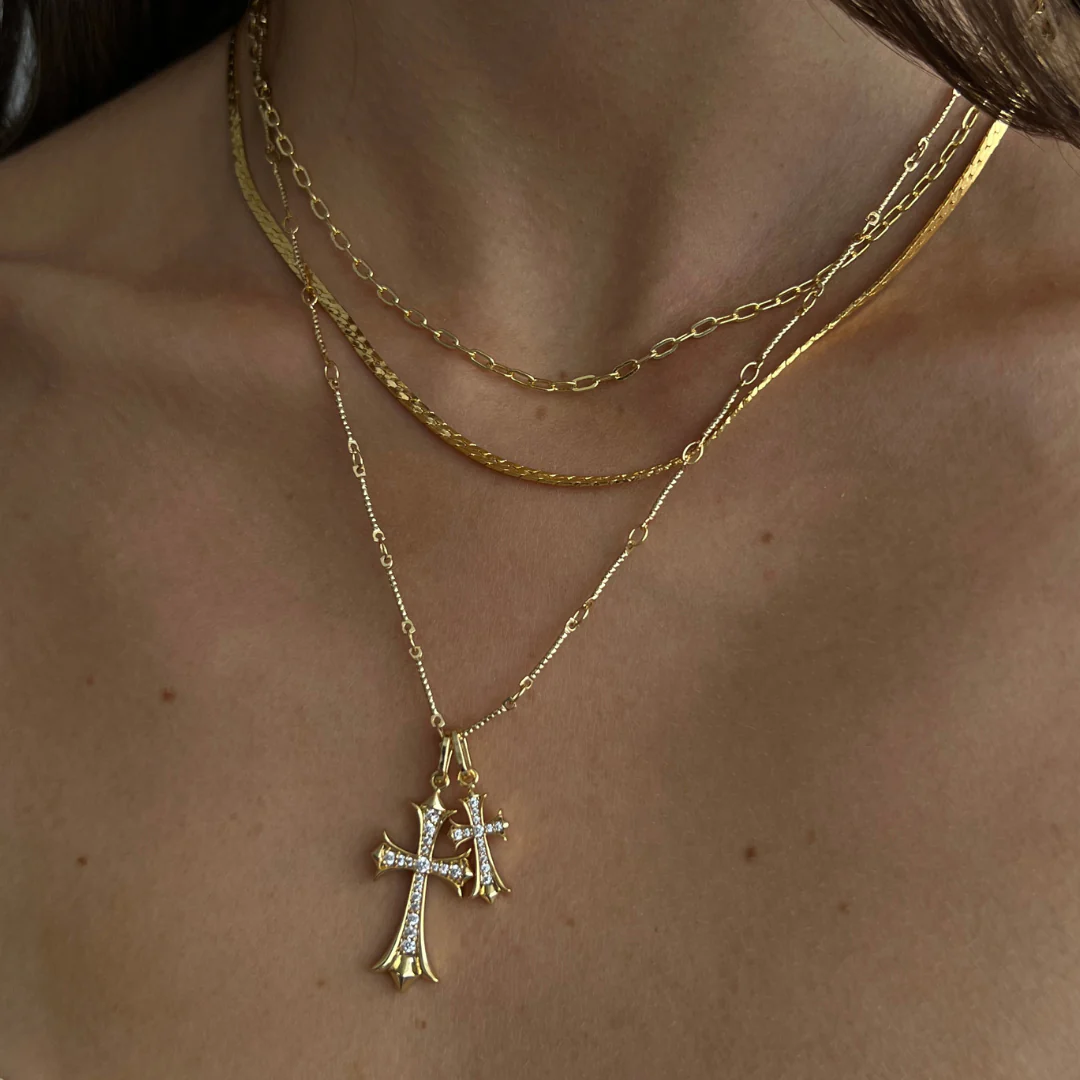 Discover the Elegance: Double Cross Necklace