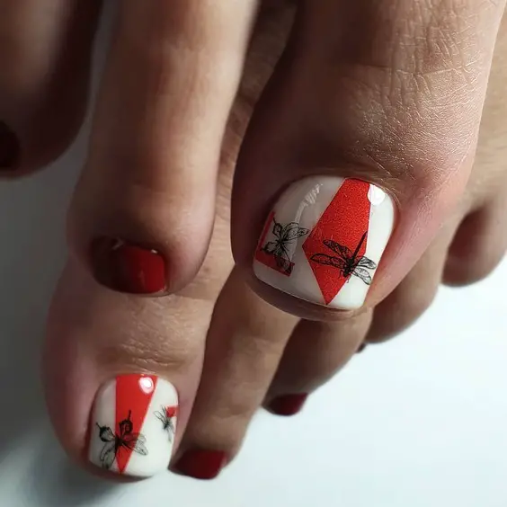 19 Stunning Red Toe Nail Designs: From Classic to Creative Ideas