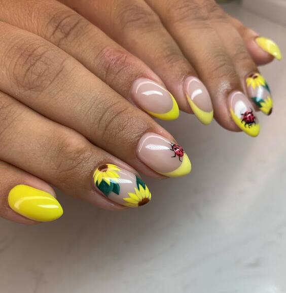 21 Stunning Summer Sunflower Nail Designs to Brighten Your Look