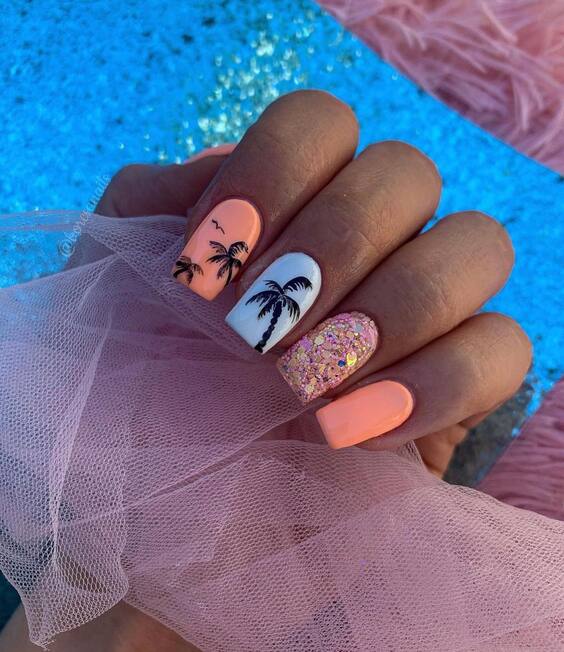 23 Summer Palm Tree Nail Designs: Vibrant & Chic Art Ideas