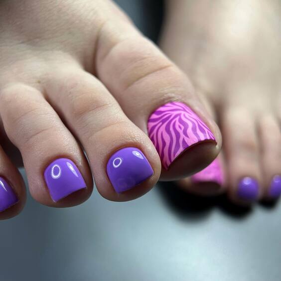 20 Stunning Purple Toe Nails Designs: From Pastel Marbling to Bold Zebra Stripes