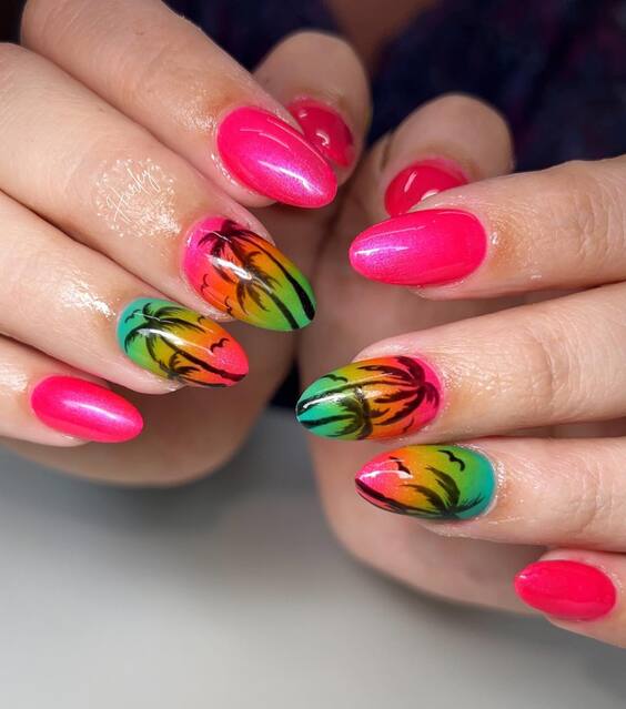 23 Summer Palm Tree Nail Designs: Vibrant & Chic Art Ideas