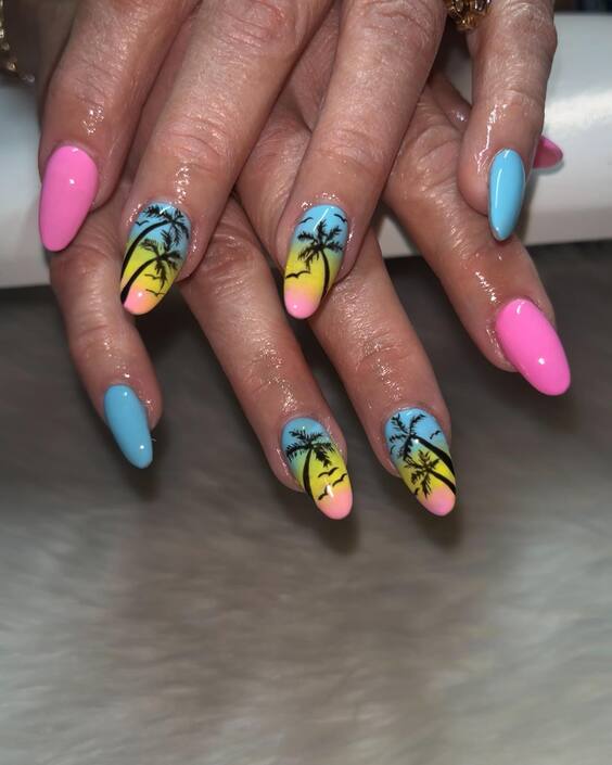 23 Summer Palm Tree Nail Designs: Vibrant & Chic Art Ideas