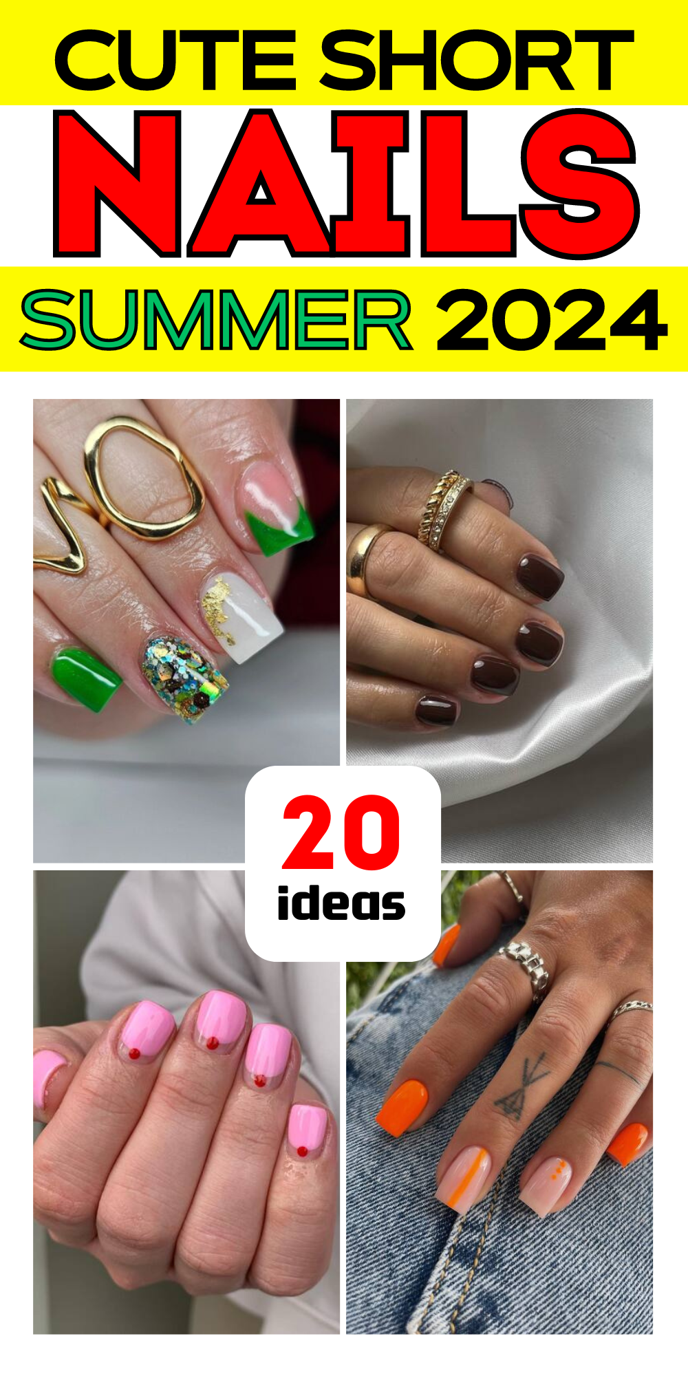 20 Stunning Summer Nail Designs for Short Nails: Bright & Chic Ideas