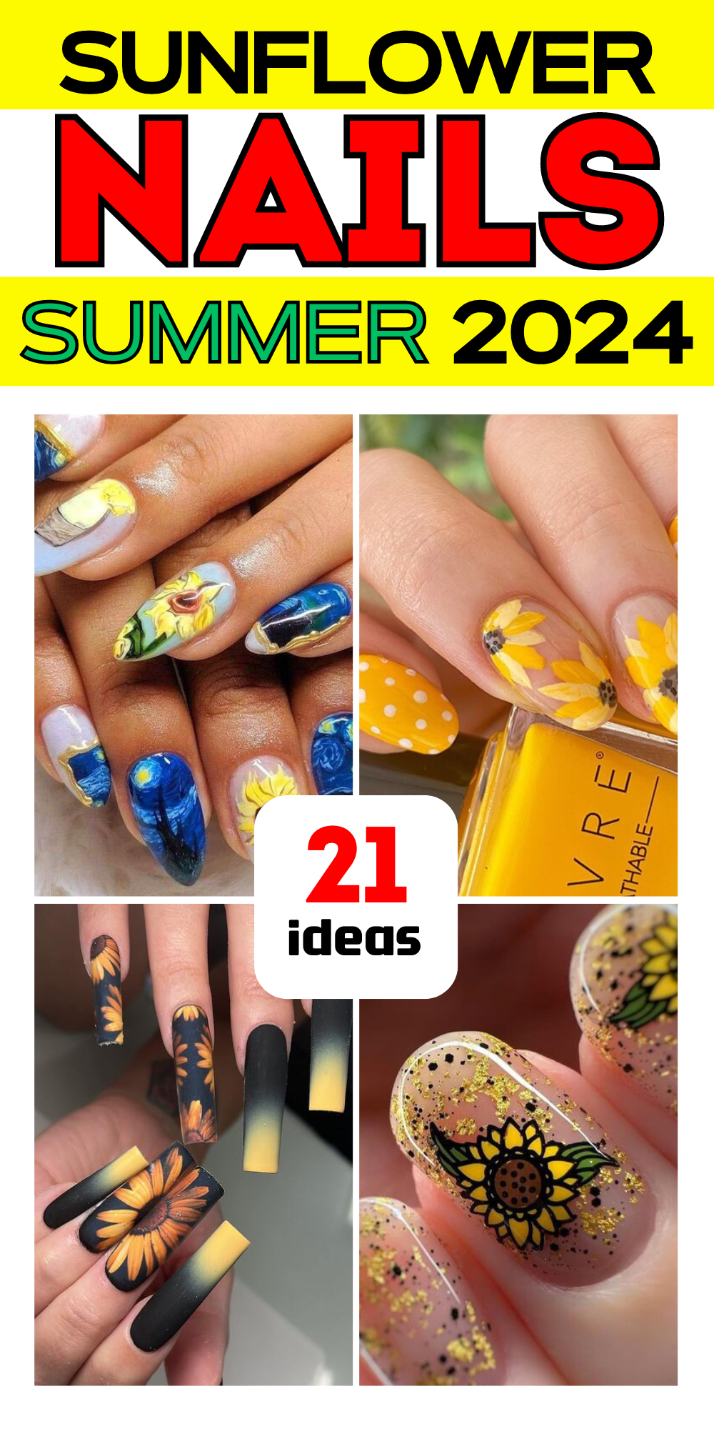 21 Stunning Summer Sunflower Nail Designs to Brighten Your Look