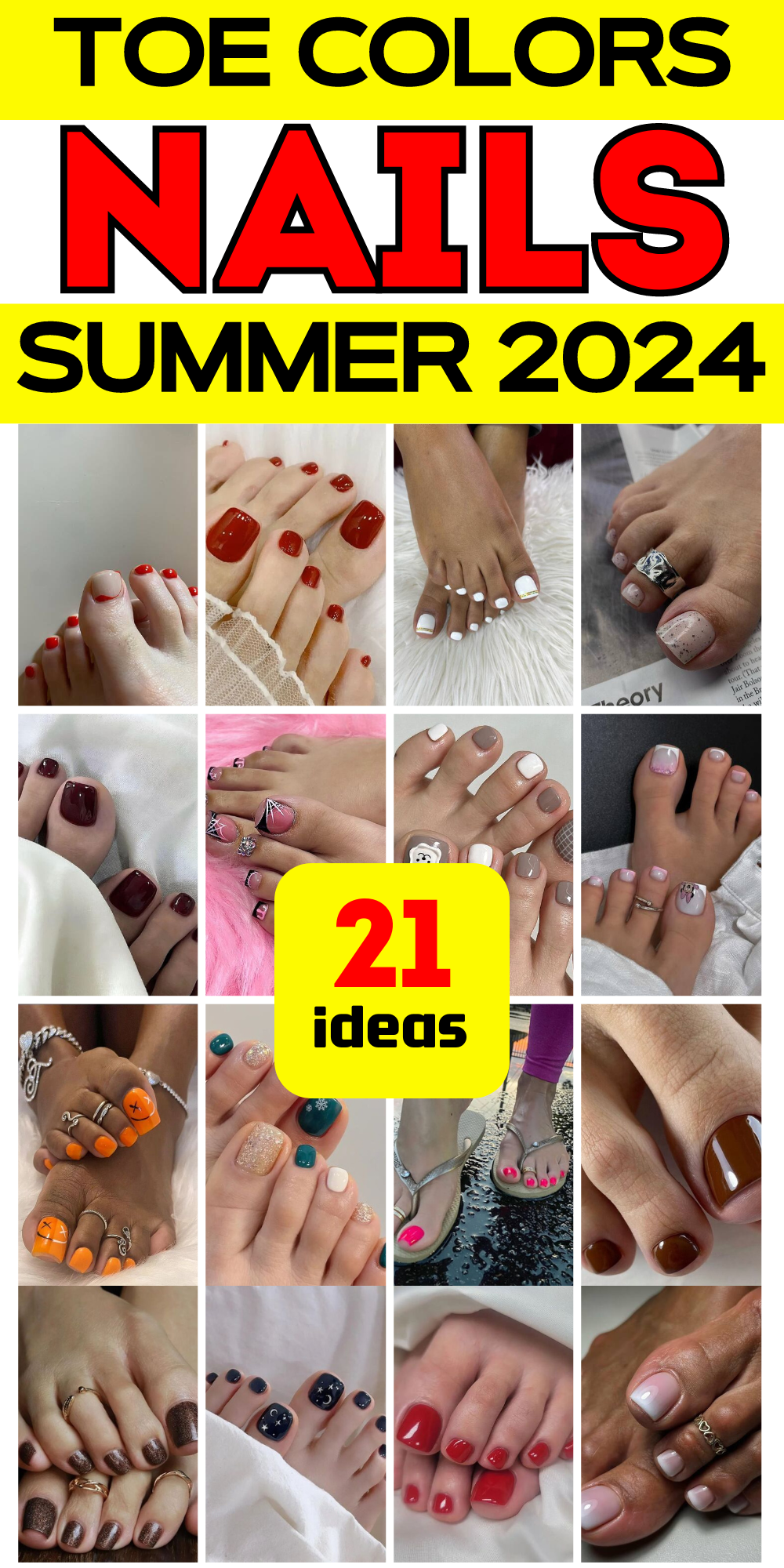 21 Toe Nail Color Ideas 2024: Trendy Designs for Every Season & Style