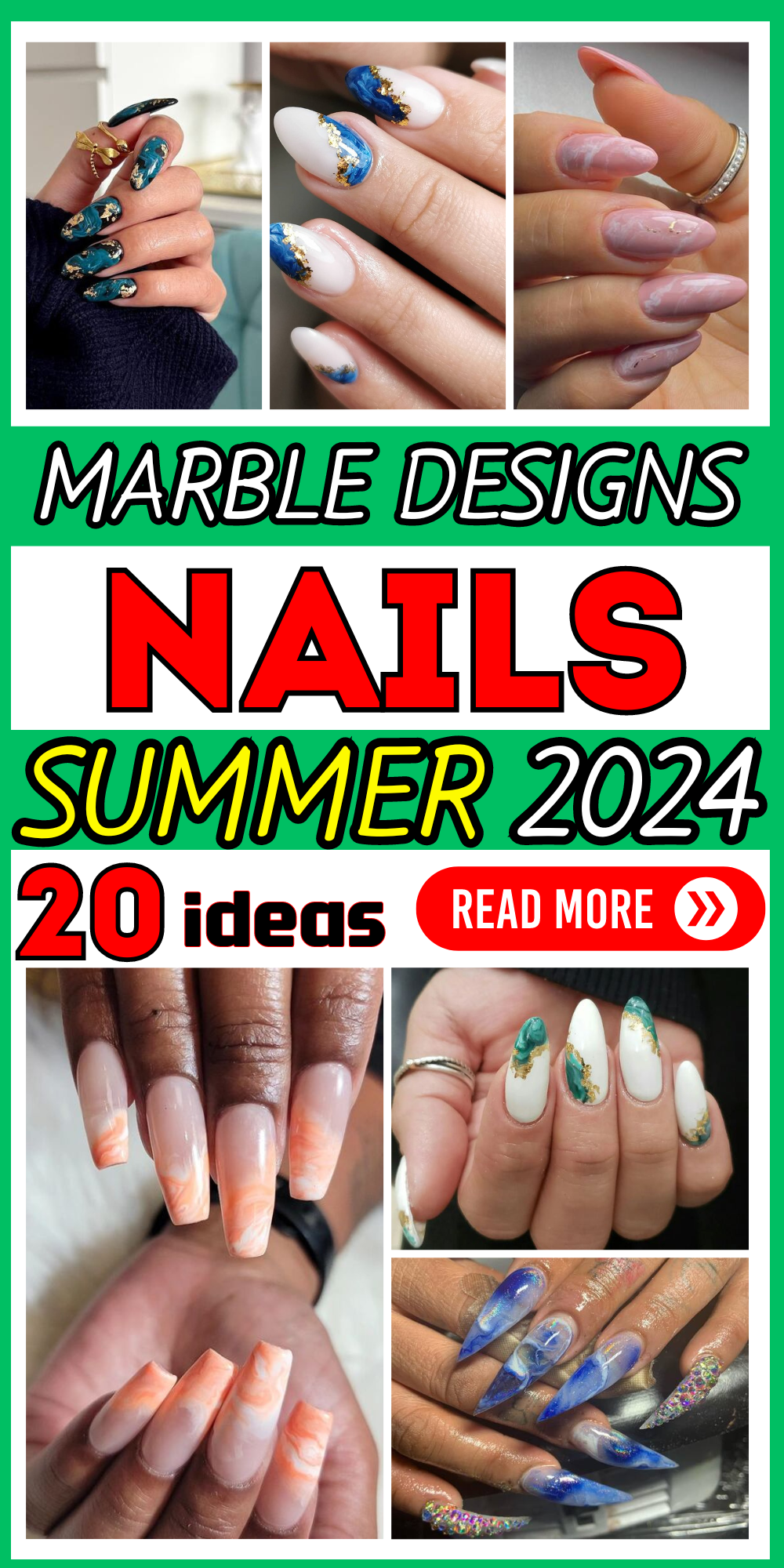 20 Summer Marble Nails: Trendy Designs for Vibrant & Elegant Manicures