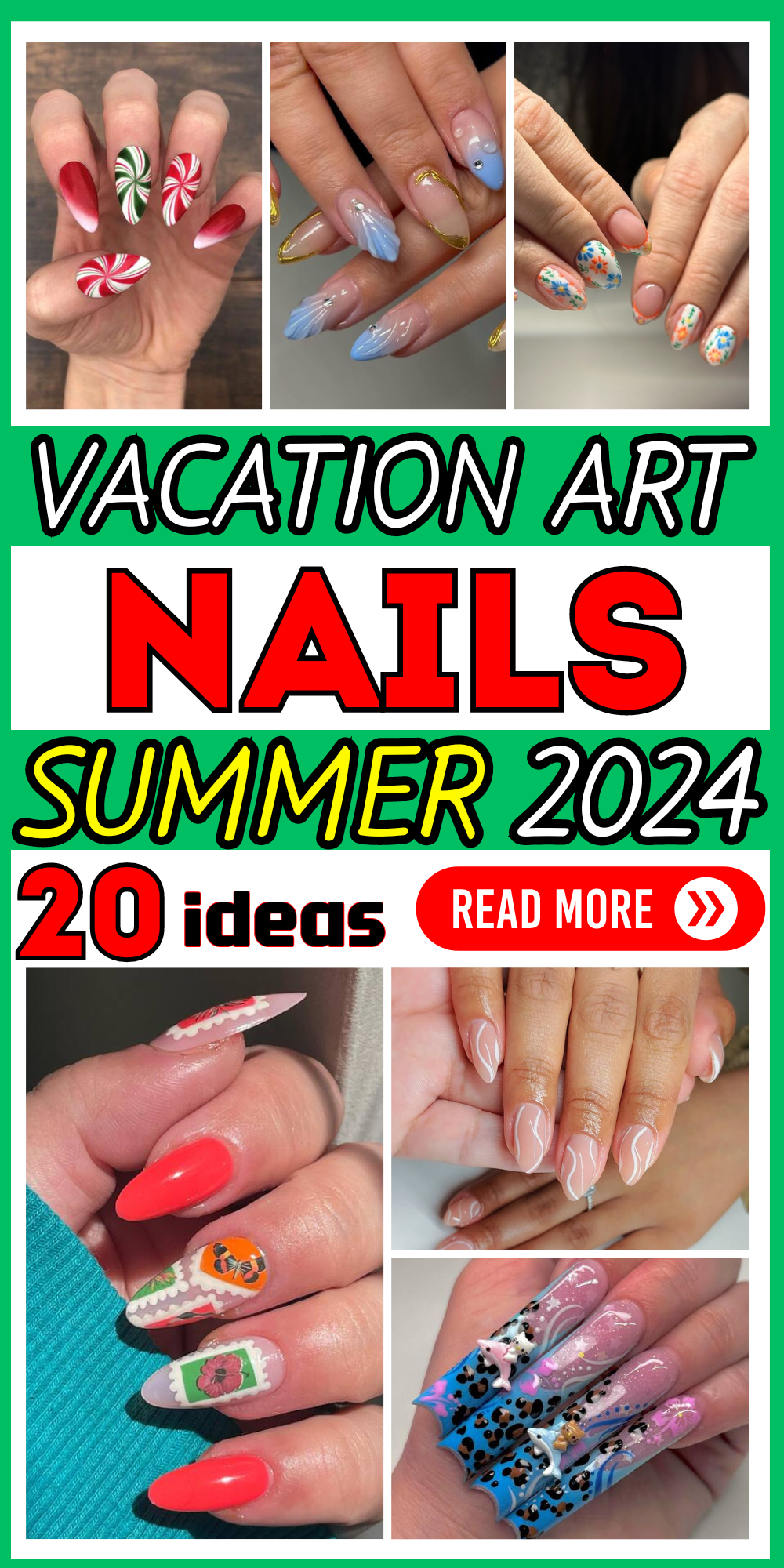 20 Vacation Nail Art Ideas 2024: Tropical, Summer, and Elegant Designs