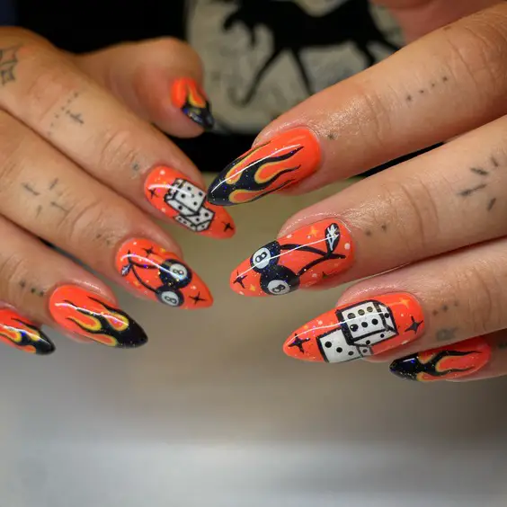 21 Stunning Burnt Orange Fall Nail Designs
