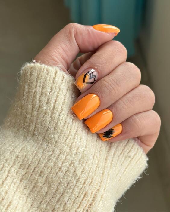 20 Stunning Fall Burnt Orange Nail Designs