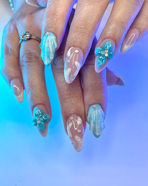 22 Stunning Blue Beach Nails: Perfect Designs for Summer 2024