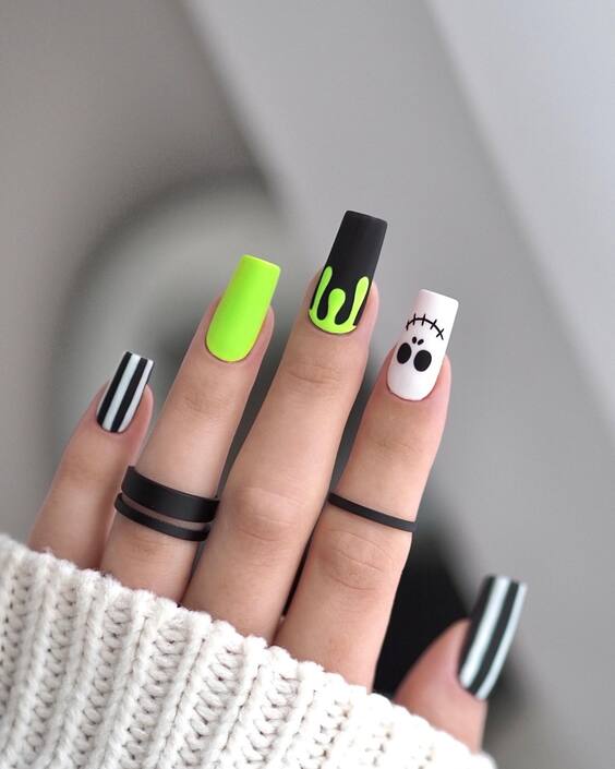 21 Gorgeous Fall Coffin Nail Designs for 2024