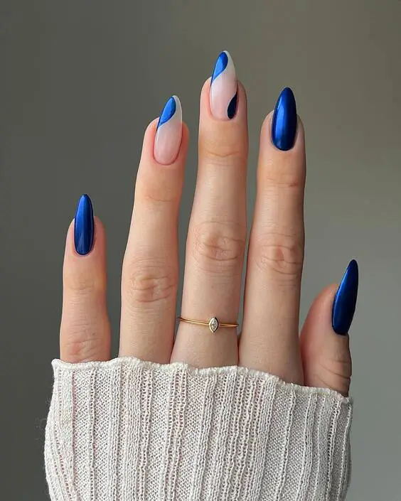 22 Stunning Blue Fall Nail Designs for 2024