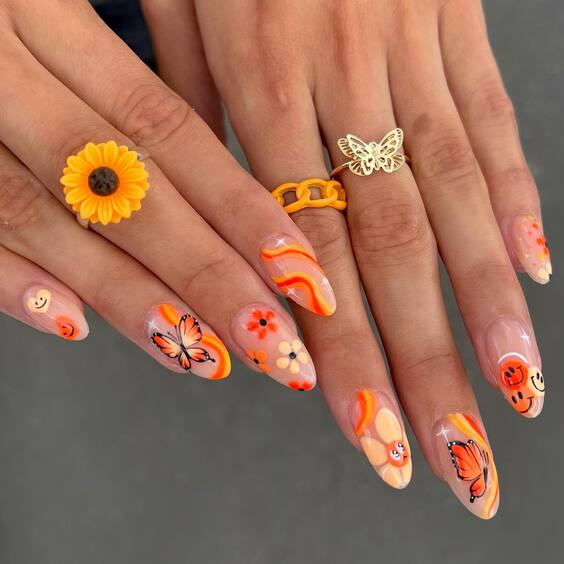 20 Stunning Fall Burnt Orange Nail Designs