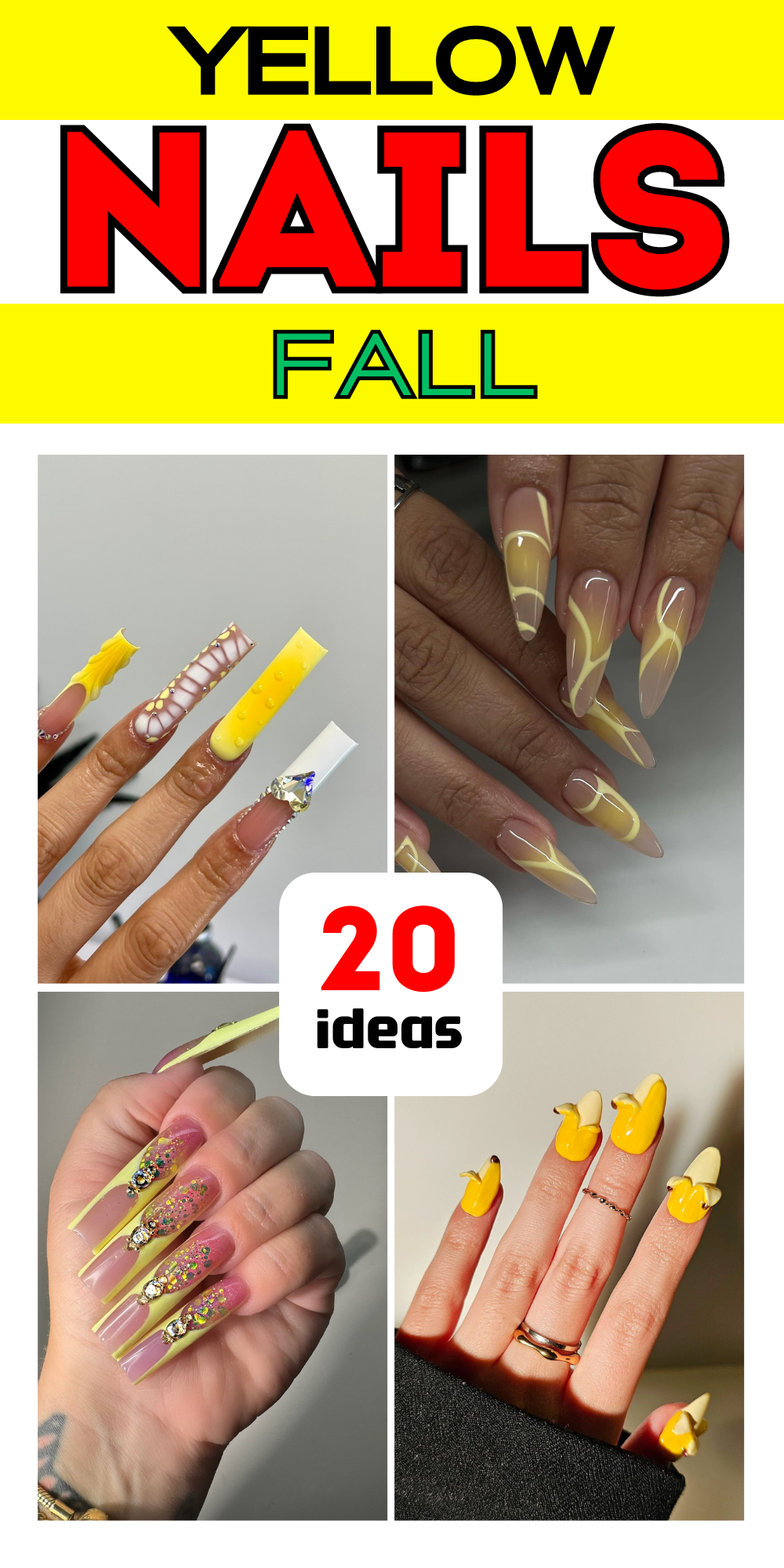 20 Stunning Yellow Fall Nail Designs for a Vibrant Autumn Look