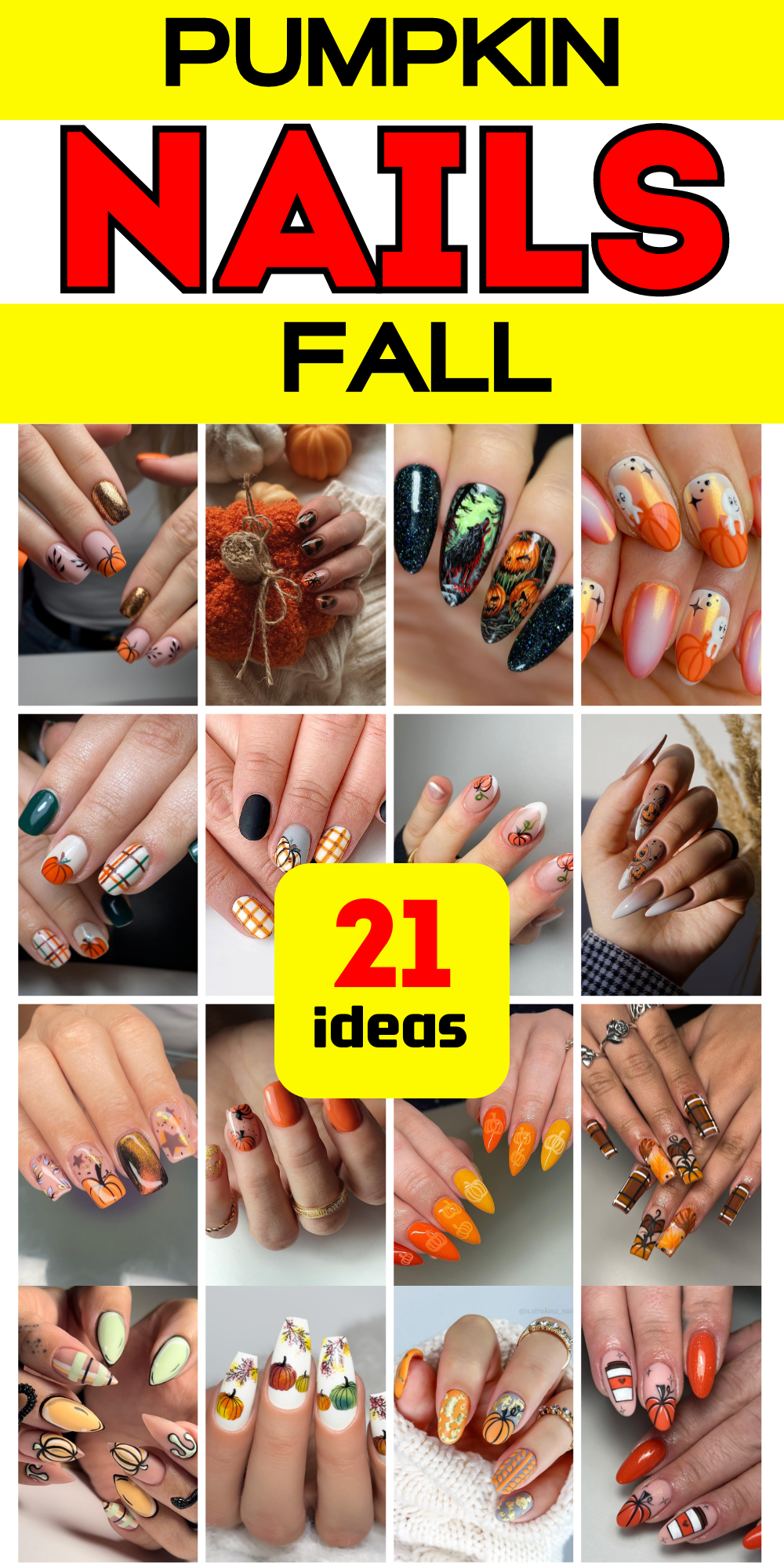 21 Stunning Fall Pumpkin Nail Designs