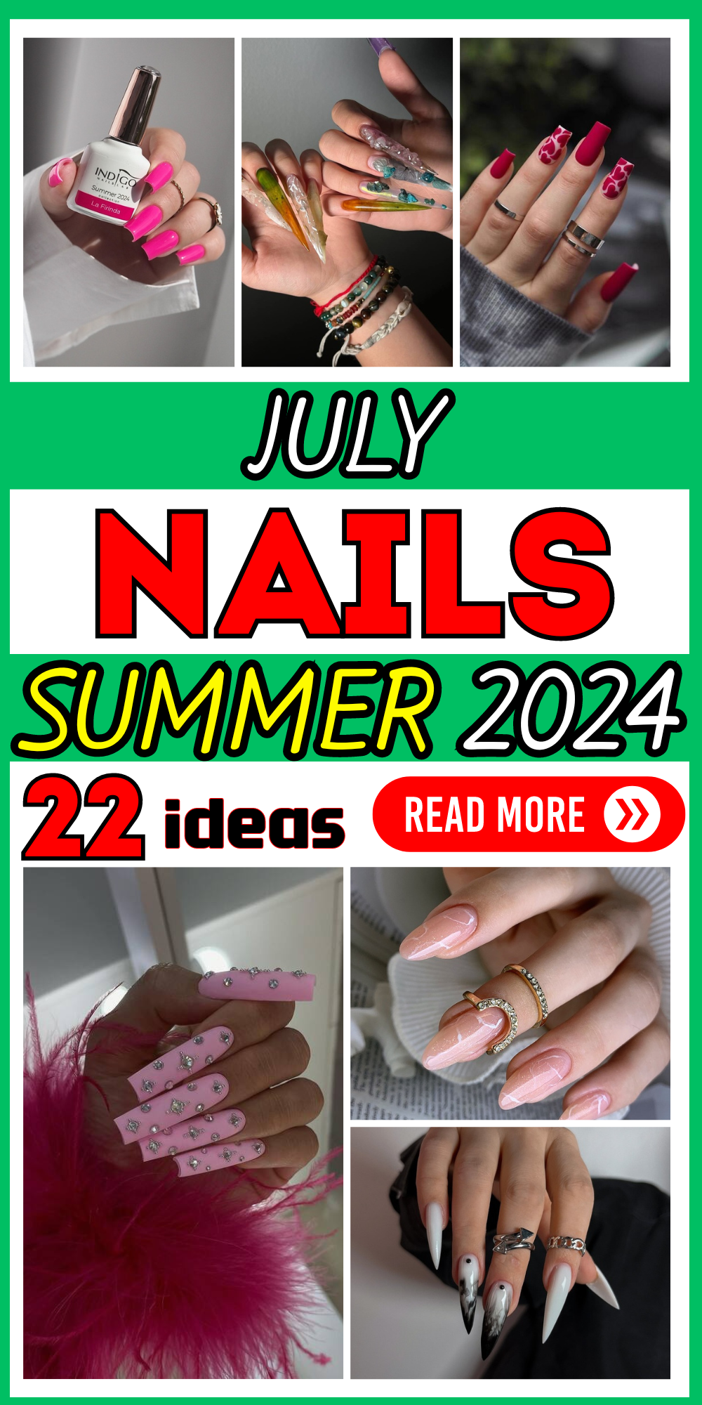 22 Vibrant July 2024 Nail Trends: Bold Colors & Elegant Designs