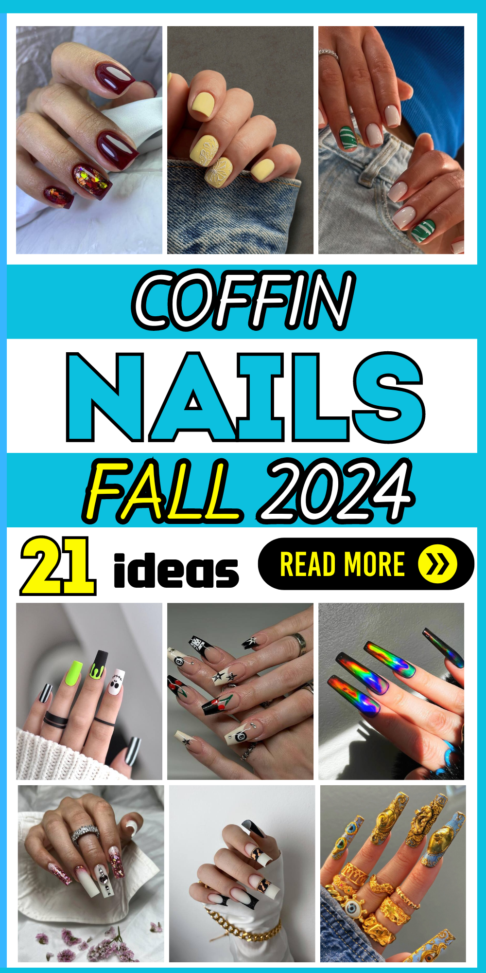 21 Gorgeous Fall Coffin Nail Designs for 2024