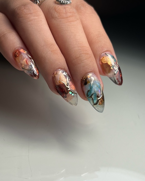 19 Top Fall Marble Nails 2024 Designs: Unleash Your Creativity with Unique Patterns and Colors