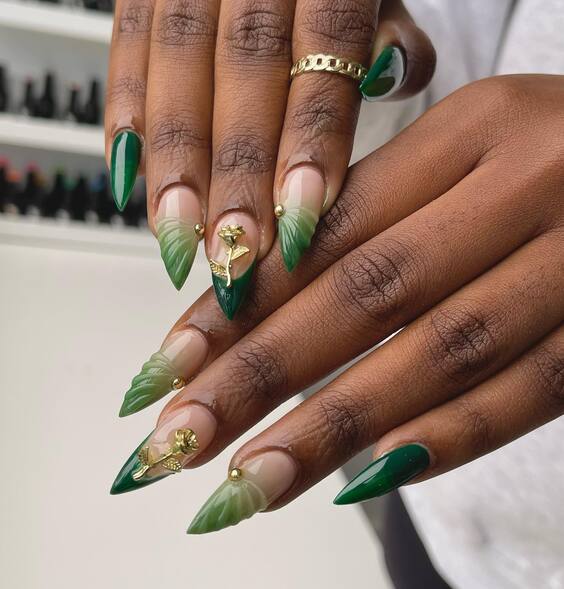 20 Elegant Olive Green Fall Nail Designs for Autumn