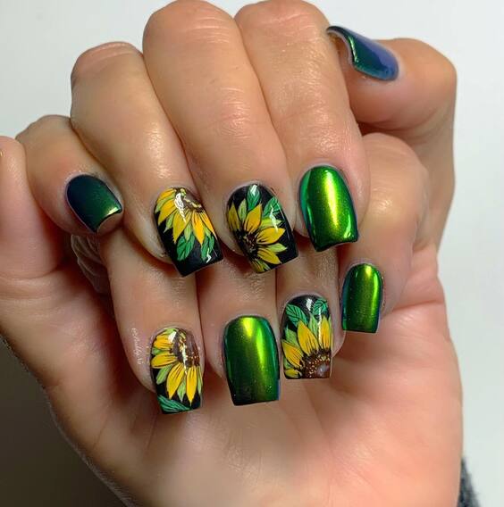 21 Stunning Fall Sunflower Nail Designs for a Seasonal Refresh