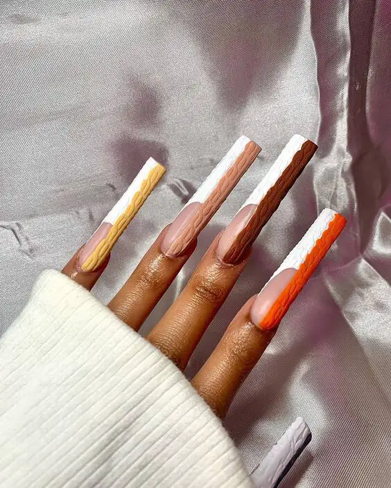 22 Chic Fall Sweater Nail Designs for a Cozy Autumn Manicure