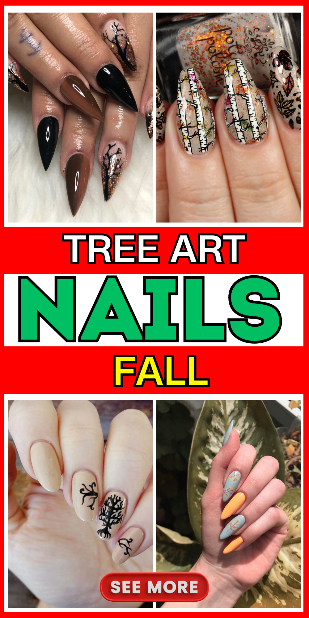 19 Autumn Nail Art: Discover Stunning Fall Tree Designs