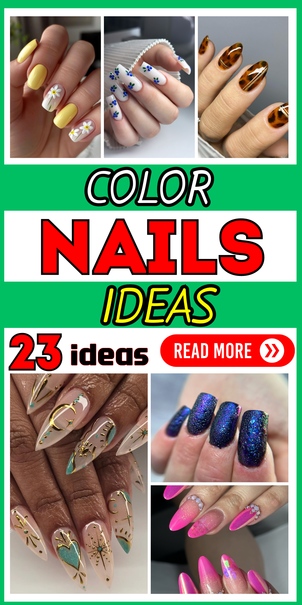 23 Stunning Nail Color Ideas for 2024: Tortoiseshell, Celestial, and Neon Designs