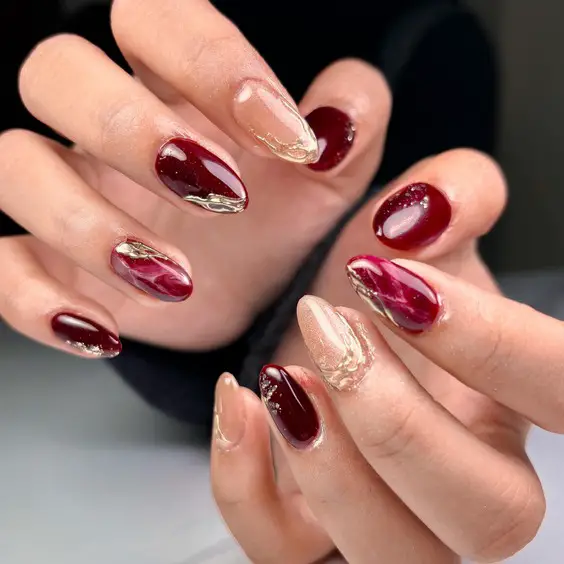 23 Elegant Dark Red Nail Designs: Luxury Meets Creativity