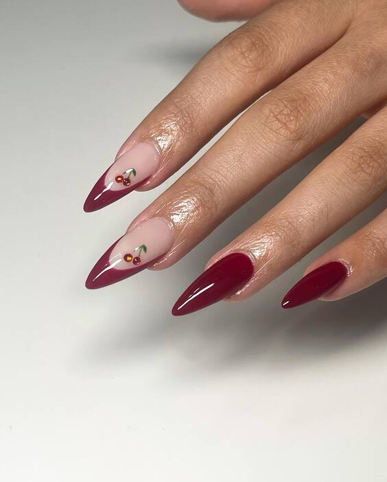 23 Elegant Dark Red Nail Designs: Luxury Meets Creativity